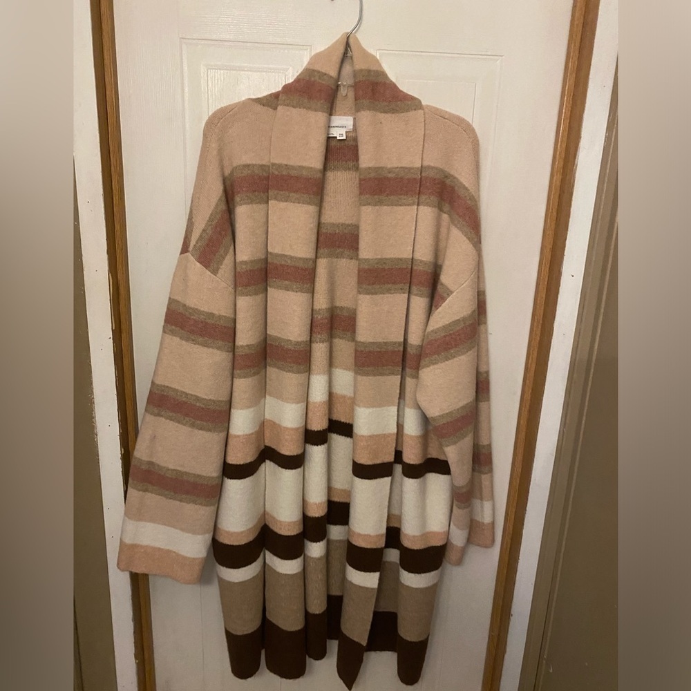 Anthropologie Striped Open-Front Mariel Longline Cardigan - Picture 4 of 7